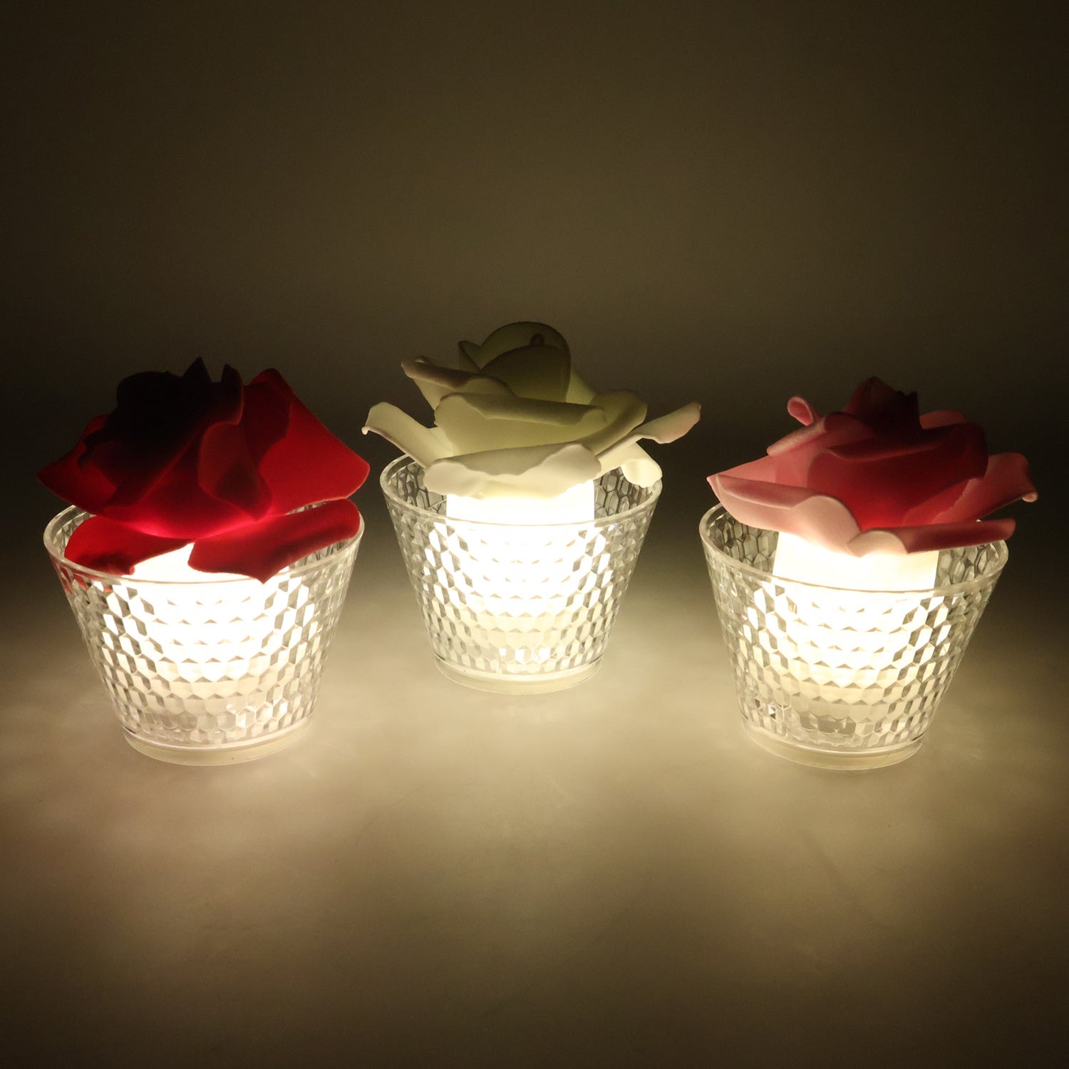 Rose Shaped Decorative Flameless LED Candles (12 Pc) Rose Shaped Decorative Flameless LED Candles (12 Pc)